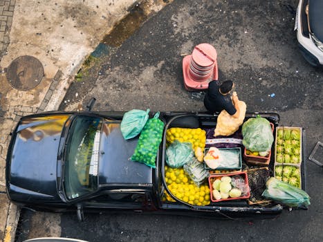 freshly washed fruits and vegetables