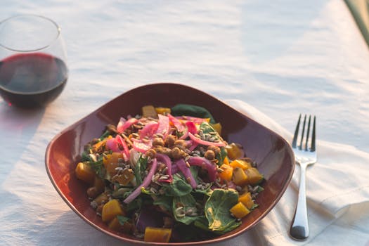 colorful chickpea salad in a bowl